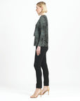 Crinkle Pleat - Blouson Overlay Side Tie Detail Top - Water Ripple-Olive - Final Sale!