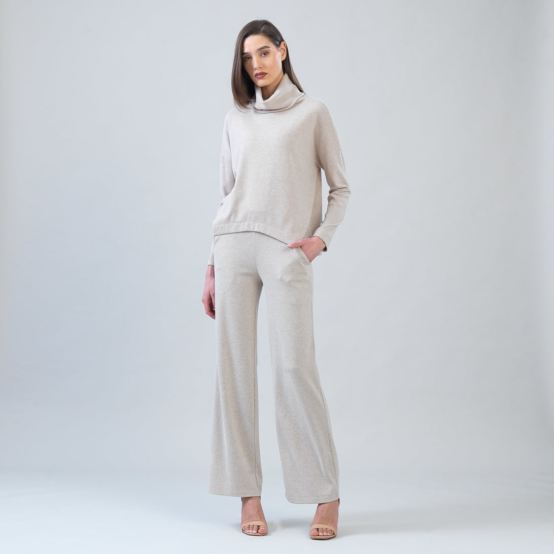 Lounge Knit - Wide Leg Pocket Pant - Natural – Clara Sunwoo