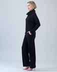 Lounge Knit - Wide Leg Pocket Pant - Black