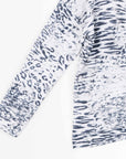 Cozy Shimmer Texture - Tipped Hem Sweater Top - Snow Leopard - Final Sale!