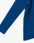 Twill Knit - Tipped Hem Sweater Top - French Blue