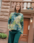 Cozy Texture - Tipped Hem Sweater Top - Floral Patch - Final Sale!