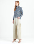 Cozy Texture - Textured Tipped Hem Sweater Top - Floral Puff - Final Sale!