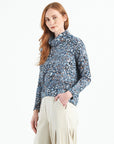 Cozy Texture - Textured Tipped Hem Sweater Top - Floral Puff - Final Sale!