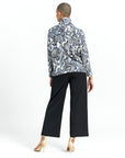 Cozy Texture - Tipped Hem Sweater Top - Python Scale