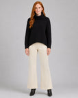 Chunky Ribbed - Tipped Hem Sweater Top - Black- Final Sale