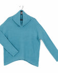 Chunky Ribbed - Tipped Hem Sweater Top - Teal - Final Sale!