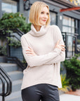 Chunky Ribbed - Tipped Hem Sweater Top - Sand