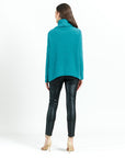 Chunky Ribbed - Tipped Hem Sweater Top - Teal