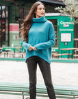 Chunky Ribbed - Tipped Hem Sweater Top - Teal - Final Sale!