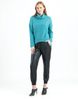 Chunky Ribbed - Tipped Hem Sweater Top - Teal - Final Sale!