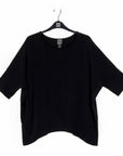 Ultra Cozy - Side Tipped Sweater Top - Black