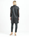 Liquid Leather™ - High Neck Tunic Pocket Dress - Black - Final Sale!