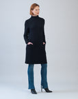 Chunky Ribbed - Tunic Pocket Sweater Dress - Black - Final Sale!