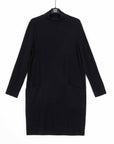 Chunky Ribbed - Tunic Pocket Sweater Dress - Black - Final Sale!