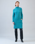 Chunky Ribbed - Tunic Pocket Sweater Dress - Teal - Final Sale!