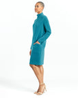 Chunky Ribbed - Tunic Pocket Sweater Dress - Teal - Final Sale!