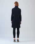 Ribbed - Cowl Turtleneck Tunic Sweater Dress - Black - Final Sale!