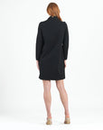Ponte Knit - Funnel Neck Tunic Sweater Dress - Black - Final Sale!