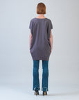 Rayon-Ponte Knit - Architectural Tunic Pocket Dress - Mocha - Final Sale!