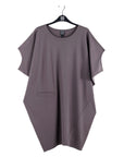 Rayon-Ponte Knit - Architectural Tunic Pocket Dress - Mocha - Final Sale!