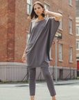 Rayon-Ponte Knit - Architectural Tunic Pocket Dress - Mocha - Final Sale!