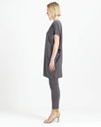 Rayon-Ponte Knit - Architectural Tunic Pocket Dress - Mocha - Final Sale!