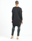 Rayon-Ponte Knit - Architectural Tunic Pocket Dress - Black - Final Sale!