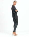 Rayon-Ponte Knit - Architectural Tunic Pocket Dress - Black - Final Sale!