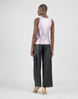 Glitter Foil - Jewel Neck Tank - Pink