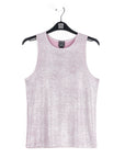 Glitter Foil - Jewel Neck Tank - Pink