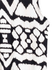 Crinkle Pleat Knit - Modern Jewel Neck Tank - Aztec