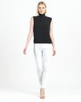Mock Neck Box Tank - Black