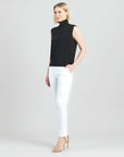 Rayon-Ponte Knit - Straight Leg Pocket Pant - White