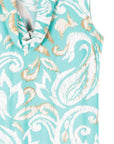 Butter Knit - Sleeveless Draped Cowl Neck Top - Paisley Lotus - Final Sale!
