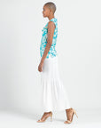 Butter Knit - Sleeveless Draped Cowl Neck Top - Paisley Lotus