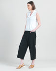 Sleeveless Draped Cowl Neck Top - White - Final Sale!