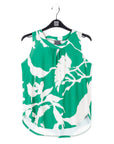 U-Neck Curved Hi-Low Tank - Floral Branch