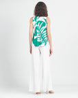 U-Neck Curved Hi-Low Tank - Floral Branch - Final Sale!