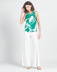 U-Neck Curved Hi-Low Tank - Floral Branch - Final Sale!