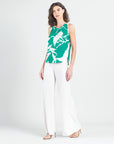 U-Neck Curved Hi-Low Tank - Floral Branch - Final Sale!