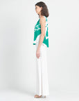 U-Neck Curved Hi-Low Tank - Floral Branch - Final Sale!
