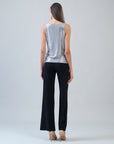 Shimmer Dots - Cowl Neck Draped Tank - Silver