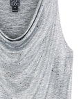Shimmer Dots - Cowl Neck Draped Tank - Silver