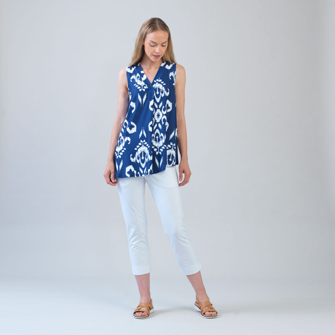 Butter Knit - Asymmetrical Tunic Tank - Tile Motif - Limited Sizes