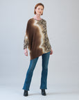Cozy Knit - Poncho Sleeve Sweater Tunic - Animal Ombré - Final Sale!