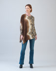 Cozy Knit - Poncho Sleeve Sweater Tunic - Animal Ombré - Final Sale!