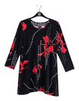 Side Vent Kerchief Hem Tunic - Polka Poppy - Final Sale!
