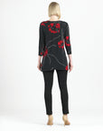 Side Vent Kerchief Hem Tunic - Polka Poppy - Final Sale!