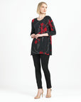 Side Vent Kerchief Hem Tunic - Polka Poppy - Final Sale!